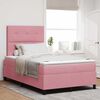 vidaXL LED Box Spring Bed met matras Roze 120 x 200 cm Stof