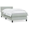 vidaXL Boxspring met matras fluweel lichtgrijs 100x220 cm