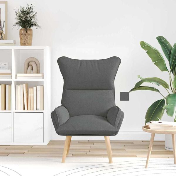 vidaXL Fauteuil Donkergrijs 69 x 74 x 93 cm Stof