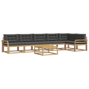 vidaXL Buiten bankenset 7 pcs Wit en antracietkleurig 79 x 79 x 37 cm