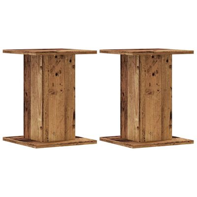 vidaXL Speakerstandaards 2 st 30x30x40 cm bewerkt hout oud houtkleurig