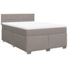 vidaXL Boxspring met matras stof taupe 160x200 cm