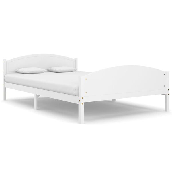 vidaXL Bedframe massief grenenhout wit 160x200 cm