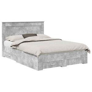 vidaXL Bedframe met lade met hoofdeinde met opslag Bewerkt hout