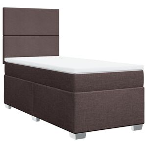 vidaXL Boxspring met matras stof donkerbruin 80x200 cm