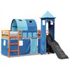 vidaXL Kinderhoogslaper met toren 80x200 cm massief grenenhout blauw