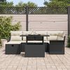 vidaXL Tuin Sofa Set met kussen met opslag 7 pcs Zwart Poly riet