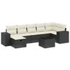 vidaXL 8-delige Loungeset met kussens poly rattan zwart