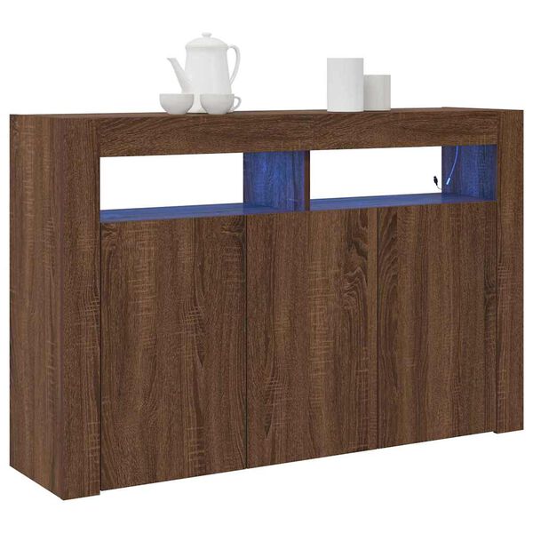 vidaXL Dressoir Bruin Eiken 116 x 30 x 75 cm Bewerkt hout