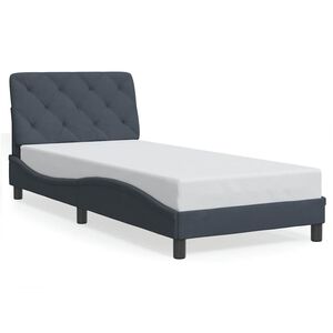 vidaXL Bedframe zonder matras 90x200 cm fluweel donkergrijs