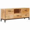 vidaXL Tv-meubels met lade Bruin 110 x 30 x 46 cm Massief Mango Hout