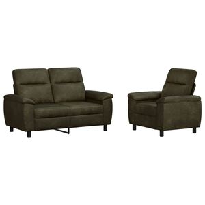 vidaXL Bankstel 2 pcs Legergroen Nep Suede Leer