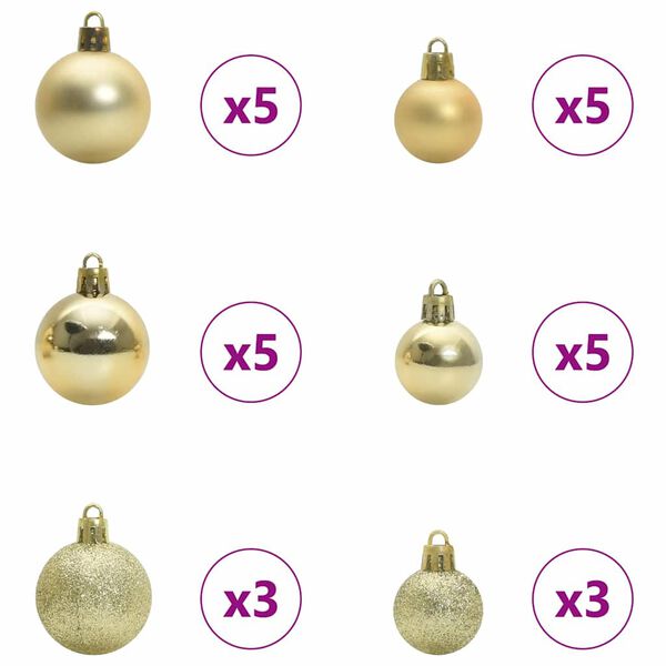 vidaXL Kunstmatige Inklapbare Kerstboom met 300 LED Wit 210 cm PVC