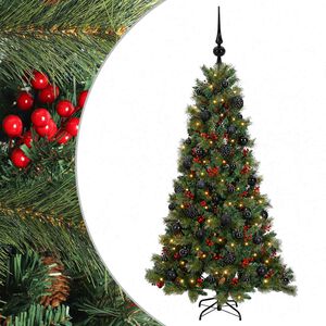 vidaXL Kunstkerstboom met kerstbal 150 cm 150 LED's Warmwit