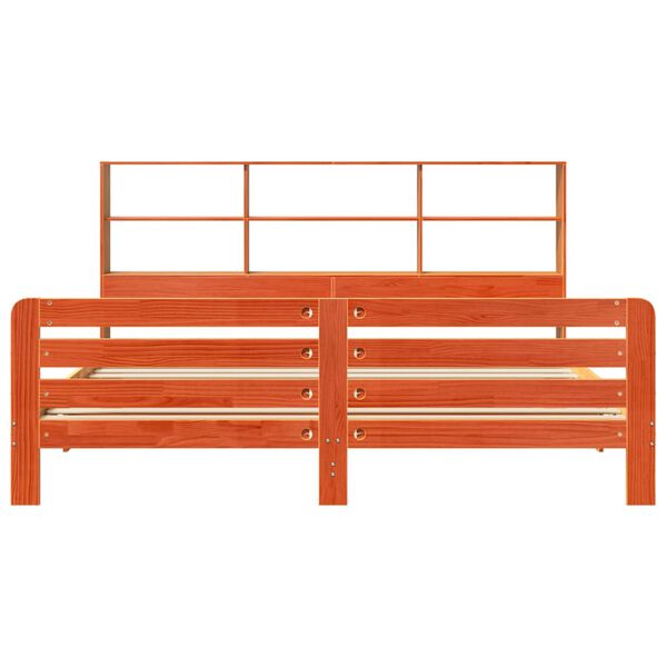 vidaXL Bedframe zonder matras massief grenenhout wasbruin 200x200 cm