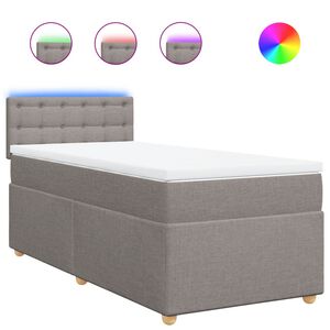 vidaXL Boxspring met matras stof taupe 80x200 cm