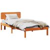 vidaXL Bedframe met hoofdeinde Wasbruin 90 x 190 cm Massief grenenhout