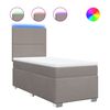 vidaXL Boxspring met matras stof taupe 90x200 cm