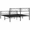 vidaXL Bedframe met hoofd- en voeteneinde metaal zwart 135x190 cm