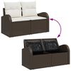vidaXL Tuin Sofa Set 5 pcs Bruin en Cr&egrave;me Poly rattan, staal en glas