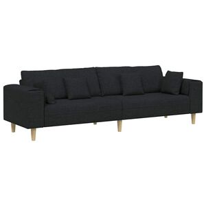 vidaXL Bank met kussen Zwart 250 x 77 x 76 cm Stof