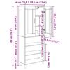 vidaXL Hoge kast Oud Hout 69,5 x 34 x 180 cm Geengineerd Hout en Glas