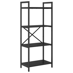 vidaXL Boekenkast 4-laags 56 x 34 x 133,5 cm Bewerkt hout Zwart Eiken