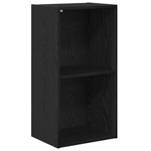 vidaXL Boekenkast 2-laags 40 x 30 x 77 cm Bewerkt hout Zwart Eiken