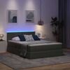 vidaXL Opbergbed met LED met matras Donkergrijs 140 x 200 cm Polyester