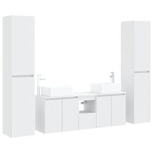vidaXL Badkamermeubelset 5 st Wit 33 x 34,5 x 160 cm Bewerkt hout