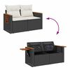 vidaXL 5-delige Loungeset met kussens poly rattan zwart