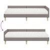 vidaXL Hoekbedframe met Matras met matras 2 pcs Taupe Stof