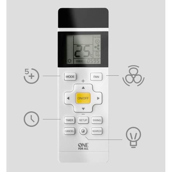 One For All Afstandsbediening voor airconditioner wit