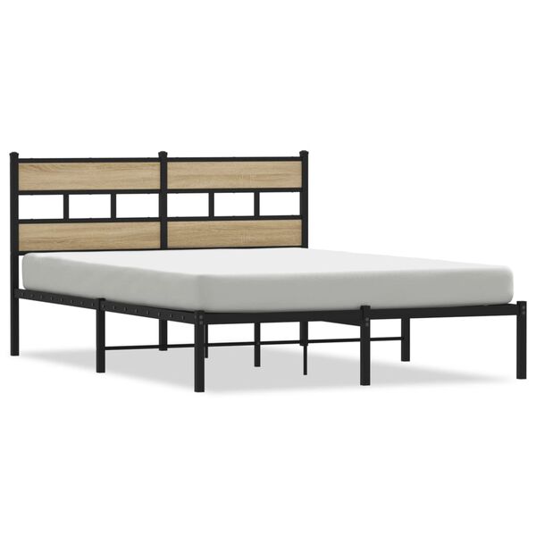 vidaXL Bedframe zonder matras metaal sonoma eikenkleurig 160x200 cm