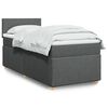 vidaXL Boxspring met matras stof donkergrijs 100x200 cm