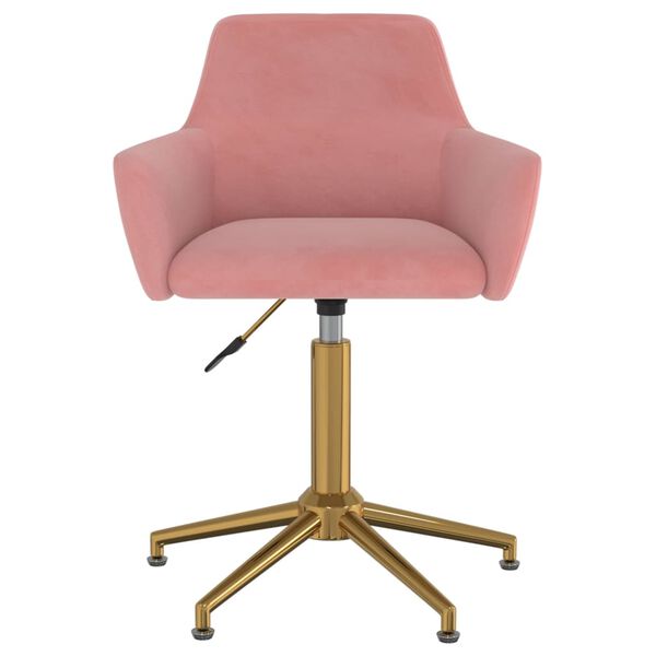 vidaXL Eetkamerstoelen draaibaar 2 st fluweel roze