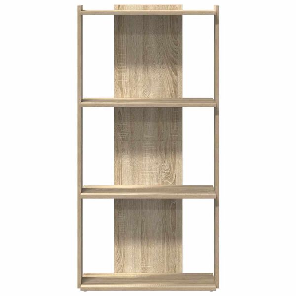vidaXL Boekenkast 3-laags 60x30x120 cm bewerkt hout sonoma eikenkleur