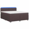 vidaXL Boxspring Bed met Matras en LED Donkerbruin 180 x 200 cm Stof
