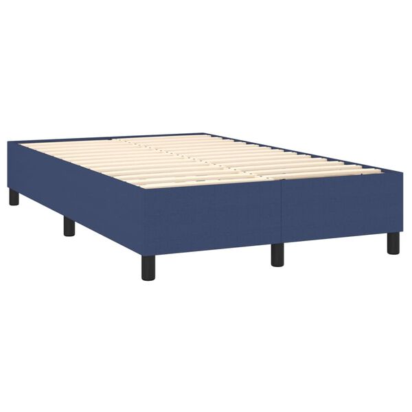 vidaXL Boxspring met matras stof blauw 120x200 cm