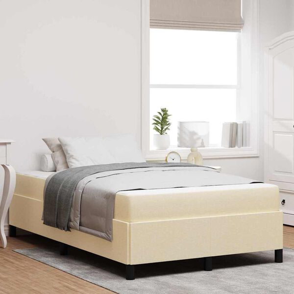 vidaXL Boxspringbed Cr&egrave;me 120 x 200 cm Stof