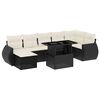 vidaXL 8-delige Loungeset met kussens poly rattan zwart