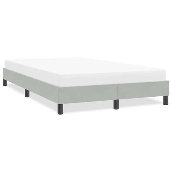 vidaXL Bedframe zonder matras 120x210 cm fluweel lichtgrijs