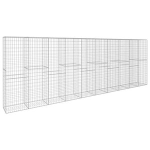 vidaXL Schanskorfmuur met deksel 600x50x200 cm gegalvaniseerd staal