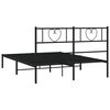 vidaXL Bedframe met hoofdbord metaal zwart 150x200 cm