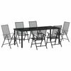 vidaXL Tuin eettafelset 7 st Antraciet Gepoedercoat staal
