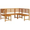 vidaXL Tuinbankset 3 st Bruin Massief Acaciahout