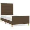 vidaXL Bedframe zonder matras 100x200 cm stof donkerbruin