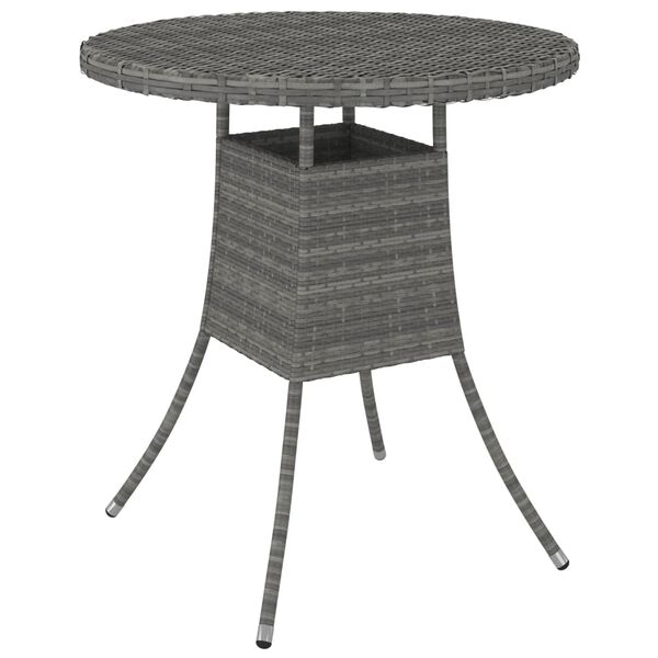 vidaXL Tuintafel 70x70x73 cm poly rattan grijs