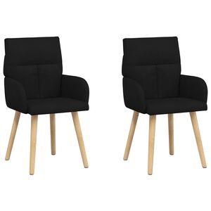 vidaXL Eettafelstoelen 2 st Stof Zwart 60 x 56 x 96 cm