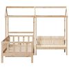 vidaXL Kinderbed met huisje en bankje massief grenenhout 90x190 cm